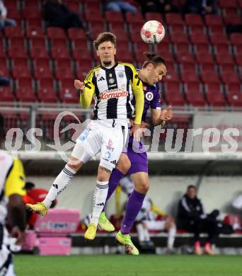 Fussball Bundesliga. SK Austria Klagenfurt gegen LASK. Niklas Szerencsi   (Klagenfurt), Christoph Lang (LASK). Klagenfurt, am 22.4.2025.
Foto: Kuess
---
pressefotos, pressefotografie, kuess, qs, qspictures, sport, bild, bilder, bilddatenbank