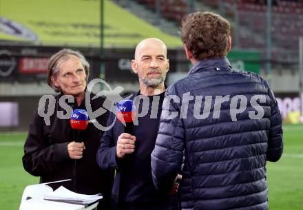 Fussball Bundesliga. SK Austria Klagenfurt gegen LASK. Alfred Tatar, Guenther Gorenzel   (Klagenfurt).  Klagenfurt, am 22.4.2025.
Foto: Kuess
---
pressefotos, pressefotografie, kuess, qs, qspictures, sport, bild, bilder, bilddatenbank