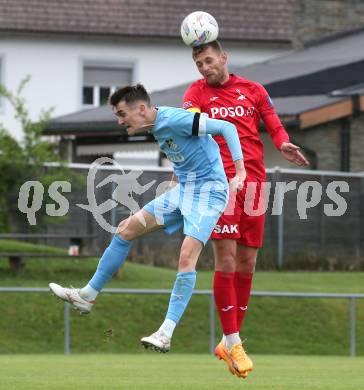 Fussball Kaerntner Liga. Bleiburg gegen SAK. Mathias Knauder  (Bleiburg),  Leo Ejup  (SAK). Bleiburg, am 26..4.2025.
Foto: Kuess
www.qspictures.net
---
pressefotos, pressefotografie, kuess, qs, qspictures, sport, bild, bilder, bilddatenbank