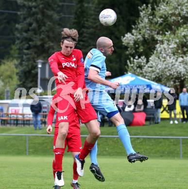 Fussball Kaerntner Liga. Bleiburg gegen SAK. Nikola Tolimir (Bleiburg),  Jakob Geister  (SAK). Bleiburg, am 26..4.2025.
Foto: Kuess
www.qspictures.net
---
pressefotos, pressefotografie, kuess, qs, qspictures, sport, bild, bilder, bilddatenbank