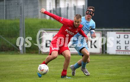 Fussball Kaerntner Liga. Bleiburg gegen SAK. Matheo Pichler (Bleiburg),  Fabian Griesebner  (SAK). Bleiburg, am 26..4.2025.
Foto: Kuess
www.qspictures.net
---
pressefotos, pressefotografie, kuess, qs, qspictures, sport, bild, bilder, bilddatenbank