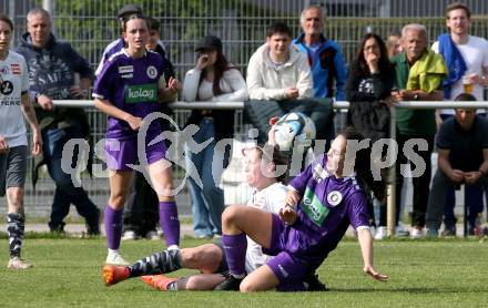 Fussball Frauen. KFV Cup. Sk Austria Klagenfurt gegen Kraig. Naike Ruby Victoria Steiner (Klagenfurt),Alissa Lamzari  (Kraig). Klagenfurt, am 27.4.2025.
Foto: Kuess
www.qspictures.net
---
pressefotos, pressefotografie, kuess, qs, qspictures, sport, bild, bilder, bilddatenbank
