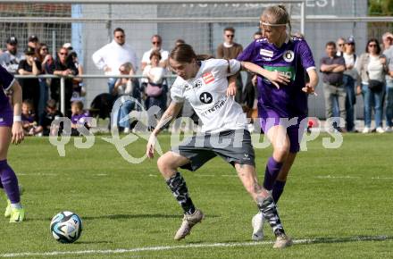 Fussball Frauen. KFV Cup. Sk Austria Klagenfurt gegen Kraig. Franziska Markhof (Klagenfurt), Julia Egger (Kraig). Klagenfurt, am 27.4.2025.
Foto: Kuess
www.qspictures.net
---
pressefotos, pressefotografie, kuess, qs, qspictures, sport, bild, bilder, bilddatenbank