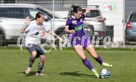 Fussball Frauen. KFV Cup. Sk Austria Klagenfurt gegen Kraig. Kristina Hohenwarter (Klagenfurt), Julia Egger (Kraig). Klagenfurt, am 27.4.2025.
Foto: Kuess
www.qspictures.net
---
pressefotos, pressefotografie, kuess, qs, qspictures, sport, bild, bilder, bilddatenbank