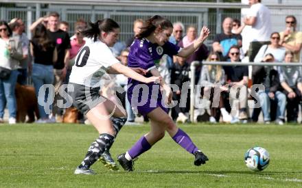 Fussball Frauen. KFV Cup. Sk Austria Klagenfurt gegen Kraig. Naike Ruby Victoria Steiner (Klagenfurt), Valentina Marie Urabl (Kraig). Klagenfurt, am 27.4.2025.
Foto: Kuess
www.qspictures.net
---
pressefotos, pressefotografie, kuess, qs, qspictures, sport, bild, bilder, bilddatenbank
