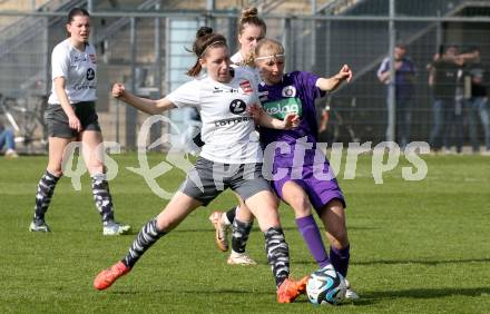 Fussball Frauen. KFV Cup. Sk Austria Klagenfurt gegen Kraig. Franziska Markhof (Klagenfurt), Alissa Lamzari (Kraig). Klagenfurt, am 27.4.2025.
Foto: Kuess
www.qspictures.net
---
pressefotos, pressefotografie, kuess, qs, qspictures, sport, bild, bilder, bilddatenbank