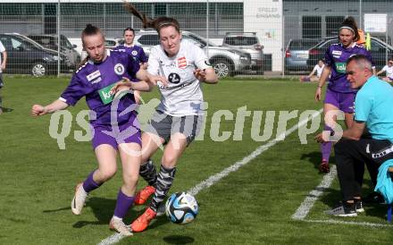 Fussball Frauen. KFV Cup. Sk Austria Klagenfurt gegen Kraig. Angelina Doris Prucknig  (Klagenfurt), Alisa Lamzari (Kraig). Klagenfurt, am 27.4.2025.
Foto: Kuess
www.qspictures.net
---
pressefotos, pressefotografie, kuess, qs, qspictures, sport, bild, bilder, bilddatenbank