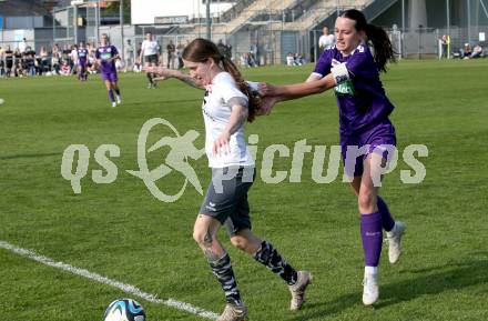Fussball Frauen. KFV Cup. Sk Austria Klagenfurt gegen Kraig. Antonia Monika Kogler (Klagenfurt), Julia Egger (Kraig). Klagenfurt, am 27.4.2025.
Foto: Kuess
www.qspictures.net
---
pressefotos, pressefotografie, kuess, qs, qspictures, sport, bild, bilder, bilddatenbank
