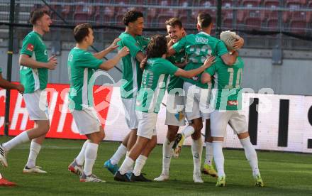 FFussball Bundesliga. SK Austria Klagenfurt gegen WSG Tirol. Torjubel  (Tirol). Klagenfurt, am 10.5.2025.
Foto: Kuess
www.qspictures.net
---
pressefotos, pressefotografie, kuess, qs, qspictures, sport, bild, bilder, bilddatenbank