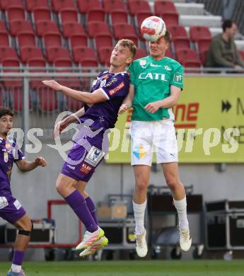 Fussball Bundesliga. SK Austria Klagenfurt gegen WSG Tirol. Nicolas Binder (SK Austria Klagenfurt). David Jaunegg (Tirol). Klagenfurt, am 10.5.2025.
Foto: Kuess
www.qspictures.net
---
pressefotos, pressefotografie, kuess, qs, qspictures, sport, bild, bilder, bilddatenbank