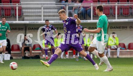Fussball Bundesliga. SK Austria Klagenfurt gegen WSG Tirol. Nicolas Binder (SK Austria Klagenfurt), David Gugganig (WSG Tirol). Klagenfurt, am 10.5.2025.
Foto: Kuess
www.qspictures.net
---
pressefotos, pressefotografie, kuess, qs, qspictures, sport, bild, bilder, bilddatenbank