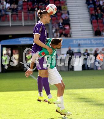 Fussball Bundesliga. SK Austria Klagenfurt gegen WSG Tirol. Niklas Szerencsi (SK Austria Klagenfurt). Stefan Skrbo (Tirol). Klagenfurt, am 10.5.2025.
Foto: Kuess
www.qspictures.net
---
pressefotos, pressefotografie, kuess, qs, qspictures, sport, bild, bilder, bilddatenbank