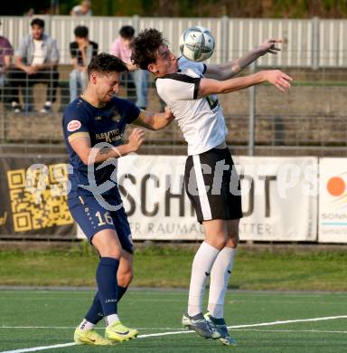 Fussball KÃ¤rntner Liga. Spittal gegen Velden.  Samuel Muellmann (Spittal),  Luka Caculovic (Velden). Spittal, am 5.6.2025.
Foto: Kuess
---
pressefotos, pressefotografie, kuess, qs, qspictures, sport, bild, bilder, bilddatenbank
