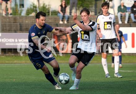 Fussball KÃ¤rntner Liga. Spittal gegen Velden.  Matthias Mitterdorfer (Spittal),  Roland Putsche (Velden). Spittal, am 5.6.2025.
Foto: Kuess
---
pressefotos, pressefotografie, kuess, qs, qspictures, sport, bild, bilder, bilddatenbank