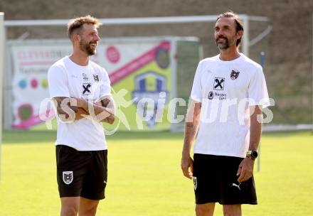 Fussball. Nachwuchsraining mit OEFB Teamchef Ralf Rangnick. Guido Burgstaller, Martin Stranzl. Wernberg, am 13.6.2025.
Foto: Kuess
---
pressefotos, pressefotografie, kuess, qs, qspictures, sport, bild, bilder, bilddatenbank