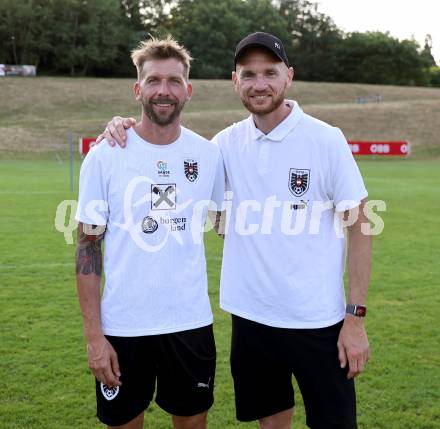 Fussball. Nachwuchsraining mit OEFB Teamchef Ralf Rangnick. Guido Burgstaller, Alexander Kofler. Wernberg, am 13.6.2025.
Foto: Kuess
---
pressefotos, pressefotografie, kuess, qs, qspictures, sport, bild, bilder, bilddatenbank