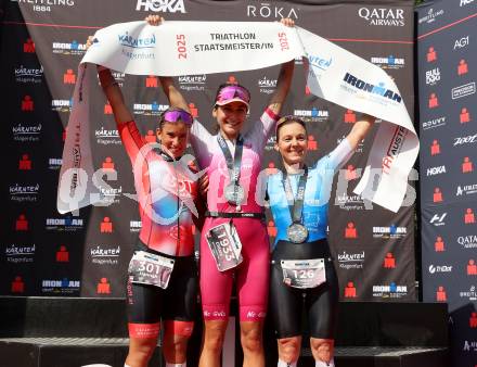 Ironman. Hannah Roessler (AUT), Chiara Marita Szolderits (AUT), Gudrun Steiner (AUT).  Klagenfurt, am 15.6.2025.
Foto: Kuess
www.qspictures.net
---
pressefotos, pressefotografie, kuess, qs, qspictures, sport, bild, bilder, bilddatenbank