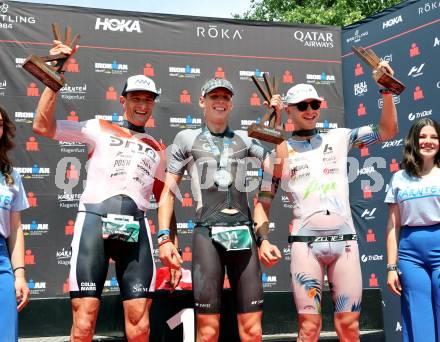 Ironman.  Michael Weiss (AUT), Finn Grosse-Freese (GER), Kristian Grue (NOR). Klagenfurt, am 15.6.2025.
Foto: Kuess
www.qspictures.net
---
pressefotos, pressefotografie, kuess, qs, qspictures, sport, bild, bilder, bilddatenbank