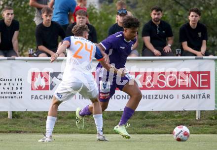 Fussball Testspiel. SK Austria Klagenfurt gegen Treibach.  Naldo Apericido  (Klagenfurt), Erik Kovac (Treibach). Gurnitz, am 27.6.2025.
Foto: Kuess
www.qspictures.net
---
pressefotos, pressefotografie, kuess, qs, qspictures, sport, bild, bilder, bilddatenbank