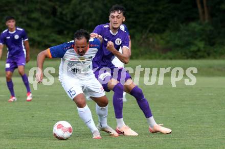 Fussball Testspiel. SK Austria Klagenfurt gegen Treibach.  Marcel Krnjic (Klagenfurt), Vahid Muharemovic (Treibach). Gurnitz, am 27.6.2025.
Foto: Kuess
www.qspictures.net
---
pressefotos, pressefotografie, kuess, qs, qspictures, sport, bild, bilder, bilddatenbank