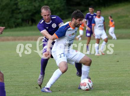 Fussball Testspiel. SK Austria Klagenfurt gegen Treibach.  Florian Jaritz (Klagenfurt), Michael Novak (Treibach). Gurnitz, am 27.6.2025.
Foto: Kuess
www.qspictures.net
---
pressefotos, pressefotografie, kuess, qs, qspictures, sport, bild, bilder, bilddatenbank