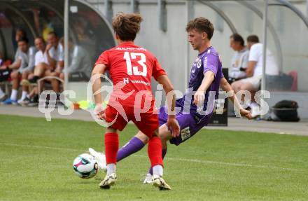 Fussball Testspiel. SK Austria Klagenfurt gegen KAC1909. Matthias Dollinger (Klagenfurt). Klagenfurt, am 12.7.2025.
Foto: Kuess
www.qspictures.net
---
pressefotos, pressefotografie, kuess, qs, qspictures, sport, bild, bilder, bilddatenbank