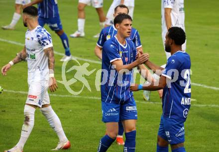 Fussball OEFB Cup. Treibach gegen Blau Weiss Linz.  Torjubel Oliver John Waehling (BW Linz). Treibach, am 25.7.2025.
Foto: Kuess
www.qspictures.net
---
pressefotos, pressefotografie, kuess, qs, qspictures, sport, bild, bilder, bilddatenbank