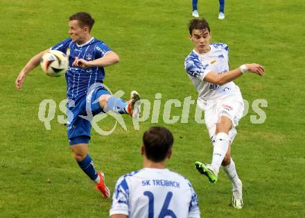 Fussball OEFB Cup. Treibach gegen Blau Weiss Linz.  Marius Maierhofer (Treibach),  Nico Maier  (BW Linz). Treibach, am 25.7.2025.
Foto: Kuess
www.qspictures.net
---
pressefotos, pressefotografie, kuess, qs, qspictures, sport, bild, bilder, bilddatenbank