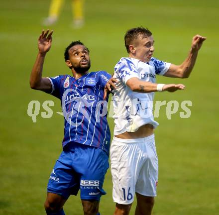 Fussball OEFB Cup. Treibach gegen Blau Weiss Linz. Ognjen Gigovic   (Treibach),  Anderson Dos Santos Gomes (BW Linz). Treibach, am 25.7.2025.
Foto: Kuess
www.qspictures.net
---
pressefotos, pressefotografie, kuess, qs, qspictures, sport, bild, bilder, bilddatenbank