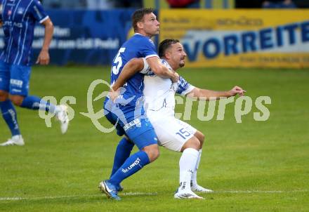 Fussball OEFB Cup. Treibach gegen Blau Weiss Linz.  Vahid Muharemovic  (Treibach), Manuel Maranda  (BW Linz). Treibach, am 25.7.2025.
Foto: Kuess
www.qspictures.net
---
pressefotos, pressefotografie, kuess, qs, qspictures, sport, bild, bilder, bilddatenbank