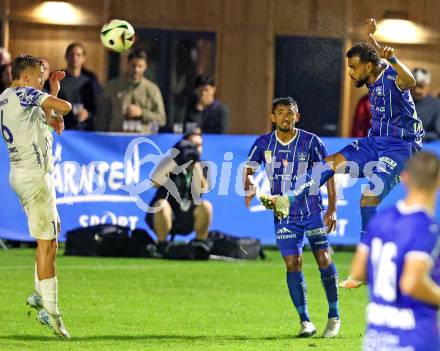 Fussball OEFB Cup. Treibach gegen Blau Weiss Linz.  Kiril Hristov Ristoskov (Treibach),  Anderson Dos Santos Gomes (BW Linz). Treibach, am 25.7.2025.
Foto: Kuess
www.qspictures.net
---
pressefotos, pressefotografie, kuess, qs, qspictures, sport, bild, bilder, bilddatenbank