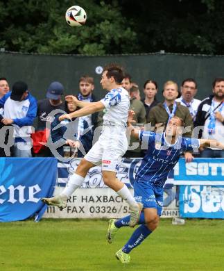 Fussball OEFB Cup. Treibach gegen Blau Weiss Linz.  Manuel Tialler (Treibach),  Simon Pirkl  (BW Linz). Treibach, am 25.7.2025.
Foto: Kuess
www.qspictures.net
---
pressefotos, pressefotografie, kuess, qs, qspictures, sport, bild, bilder, bilddatenbank