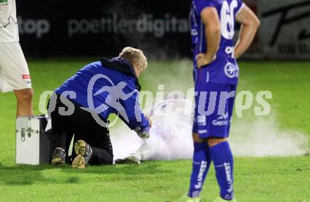 Fussball OEFB Cup. Treibach gegen Blau Weiss Linz. Feature. Verletzung. Eisspray. . Treibach, am 25.7.2025.
Foto: Kuess
www.qspictures.net
---
pressefotos, pressefotografie, kuess, qs, qspictures, sport, bild, bilder, bilddatenbank
