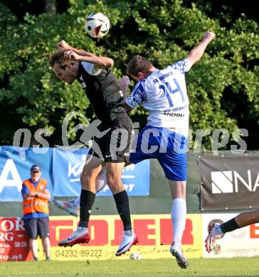 Fussball Regionalliga Mitte.  Treibach gegen Voitsberg.  Hanno Ulrich Wachernig (Treibach), Fabian Schubert    (Voitsberg).  Treibach, am 15.8.2025.
Foto. Kuess
www.qspictures.net
---
pressefotos, pressefotografie, kuess, qs, qspictures, sport, bild, bilder, bilddatenbank