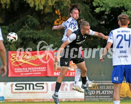 Fussball Regionalliga Mitte.  Treibach gegen Voitsberg. Marco Paul Pirker  (Treibach),  Jonas Gmeindl   (Voitsberg).  Treibach, am 15.8.2025.
Foto. Kuess
www.qspictures.net
---
pressefotos, pressefotografie, kuess, qs, qspictures, sport, bild, bilder, bilddatenbank