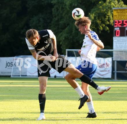 Fussball Regionalliga Mitte.  Treibach gegen Voitsberg. Tristan Noel Stocklauser  (Treibach),   Fabian Schubert  (Voitsberg).  Treibach, am 15.8.2025.
Foto. Kuess
www.qspictures.net
---
pressefotos, pressefotografie, kuess, qs, qspictures, sport, bild, bilder, bilddatenbank
