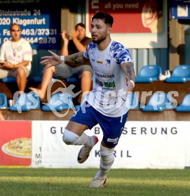 Fussball Regionalliga Mitte.  Treibach gegen Voitsberg.  Torjubel Nikolaos Kokkas (Treibach),  Treibach, am 15.8.2025.
Foto. Kuess
www.qspictures.net
---
pressefotos, pressefotografie, kuess, qs, qspictures, sport, bild, bilder, bilddatenbank