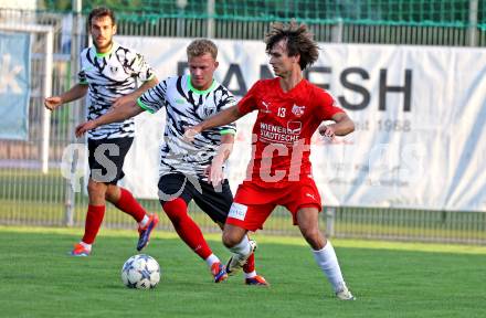 Fussball Kaerntner Liga.  KAC1909 gegen ATUS Ferlach.  Nino Martinak  (KAC), Marjan Ogris-Martic  (Ferlach).  Klagenfurt, am 14.8.2025.
Foto. Kuess
www.qspictures.net
---
pressefotos, pressefotografie, kuess, qs, qspictures, sport, bild, bilder, bilddatenbank