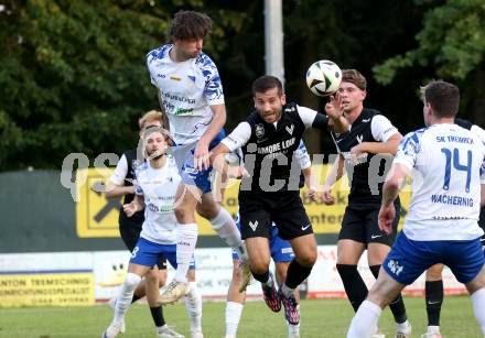 Fussball Regionalliga Mitte.  Treibach gegen Voitsberg.  Marco Paul Pirker (Treibach),  Philipp Zuna   (Voitsberg).  Treibach, am 15.8.2025.
Foto. Kuess
www.qspictures.net
---
pressefotos, pressefotografie, kuess, qs, qspictures, sport, bild, bilder, bilddatenbank