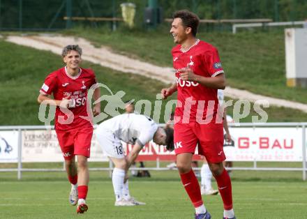 Fussball Kaerntner Liga.  Koettmannsdorf gegen SAK.  Torjubel Luka Gajic  (SAK).  Klagenfurt, am 17.8.2025.
Foto. Kuess
www.qspictures.net
---
pressefotos, pressefotografie, kuess, qs, qspictures, sport, bild, bilder, bilddatenbank