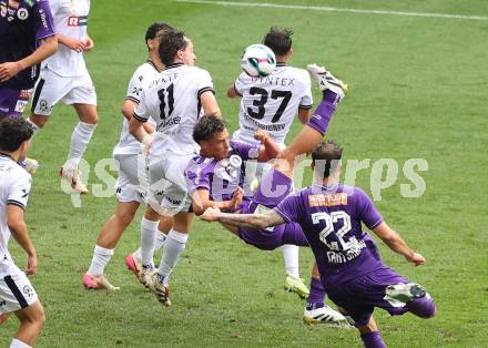 Fussball 2. Liga. SK Austria Klagenfurt gegen SW Bregenz.   Matteo Kitz (Klagenfurt),  (Bregenz). Klagenfurt, 23.8.2025.
Foto: Kuess
www.qspictures.net
---
pressefotos, pressefotografie, kuess, qs, qspictures, sport, bild, bilder, bilddatenbank