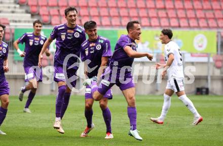 Fussball 2. Liga. SK Austria Klagenfurt gegen SW Bregenz.  Torjubel  Michael Lang,  (Klagenfurt). Klagenfurt, 23.8.2025.
Foto: Kuess
www.qspictures.net
---
pressefotos, pressefotografie, kuess, qs, qspictures, sport, bild, bilder, bilddatenbank