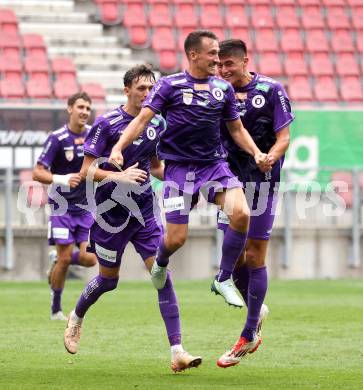 Fussball 2. Liga. SK Austria Klagenfurt gegen SW Bregenz.  Torjubel  Michael Lang,  (Klagenfurt). Klagenfurt, 23.8.2025.
Foto: Kuess
www.qspictures.net
---
pressefotos, pressefotografie, kuess, qs, qspictures, sport, bild, bilder, bilddatenbank