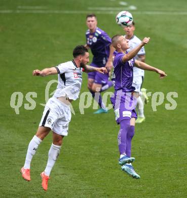 Fussball 2. Liga. SK Austria Klagenfurt gegen SW Bregenz.    Bartol Barisic (Klagenfurt), Sebastia Dirnberger  (Bregenz).  Klagenfurt, 23.8.2025.
Foto: Kuess
www.qspictures.net
---
pressefotos, pressefotografie, kuess, qs, qspictures, sport, bild, bilder, bilddatenbank