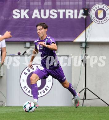 Fussball 2. Liga. SK Austria Klagenfurt gegen SW Bregenz.Elias Jandrisevits   (Klagenfurt). Klagenfurt, 23.8.2025.
Foto: Kuess
www.qspictures.net
---
pressefotos, pressefotografie, kuess, qs, qspictures, sport, bild, bilder, bilddatenbank