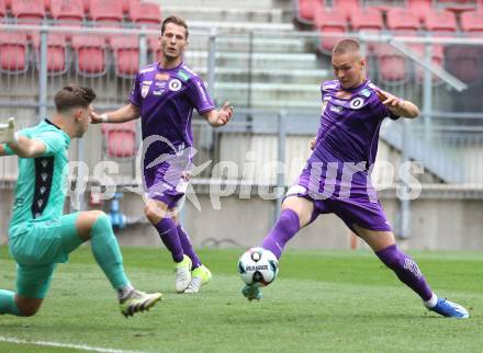 Fussball 2. Liga. SK Austria Klagenfurt gegen SW Bregenz. Bartol Barisic  (Klagenfurt), Kilian Kretschmer  (Bregenz). Klagenfurt, 23.8.2025.
Foto: Kuess
www.qspictures.net
---
pressefotos, pressefotografie, kuess, qs, qspictures, sport, bild, bilder, bilddatenbank