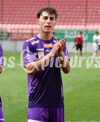 Fussball 2. Liga. SK Austria Klagenfurt gegen SW Bregenz.    Elias Jandrisevits (Klagenfurt). Klagenfurt, 23.8.2025.
Foto: Kuess
www.qspictures.net
---
pressefotos, pressefotografie, kuess, qs, qspictures, sport, bild, bilder, bilddatenbank