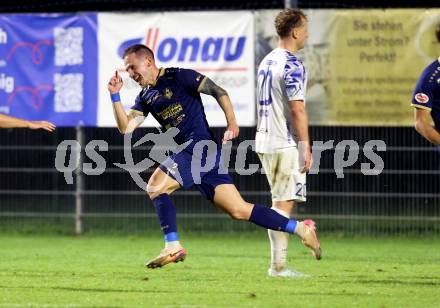 Fussball Regionalliga. Velden gegen Treibach. Torjubel Tom Zurga  (Velden),   Velden, am 12.9.2025.
Foto: Kuess
www.qspictures.net
---
pressefotos, pressefotografie, kuess, qs, qspictures, sport, bild, bilder, bilddatenbank