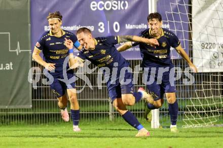 Fussball Regionalliga. Velden gegen Treibach.   Torjubel  Tom Zurga (Velden),   Velden, am 12.9.2025.
Foto: Kuess
www.qspictures.net
---
pressefotos, pressefotografie, kuess, qs, qspictures, sport, bild, bilder, bilddatenbank