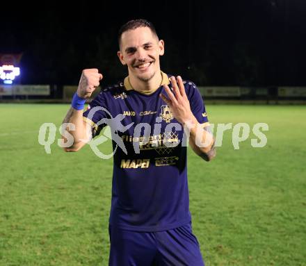 Fussball Regionalliga. Velden gegen Treibach.  Jubel Tom Zurga (Velden),   Velden, am 12.9.2025.
Foto: Kuess
www.qspictures.net
---
pressefotos, pressefotografie, kuess, qs, qspictures, sport, bild, bilder, bilddatenbank